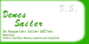 denes sailer business card